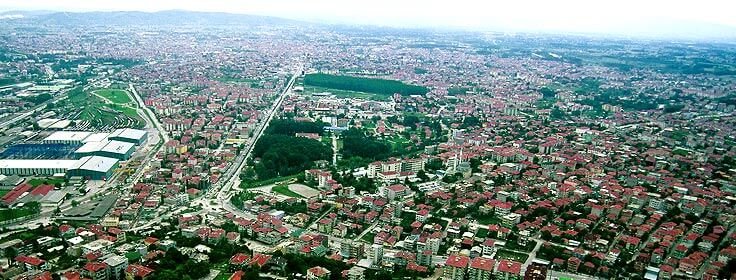 Sakarya'nın tepeden görüntüsü